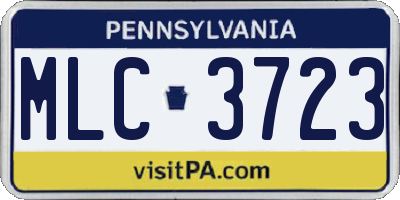 PA license plate MLC3723