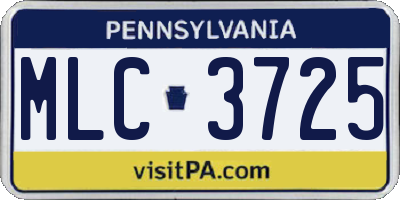 PA license plate MLC3725