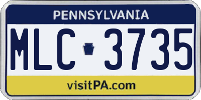 PA license plate MLC3735
