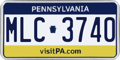 PA license plate MLC3740