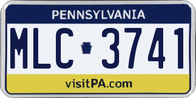 PA license plate MLC3741