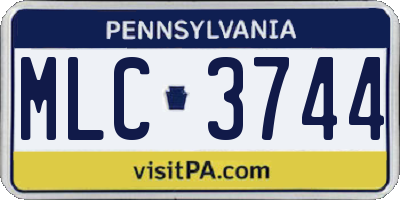 PA license plate MLC3744