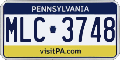 PA license plate MLC3748