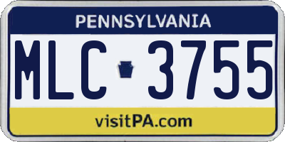 PA license plate MLC3755