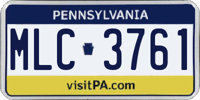 PA license plate MLC3761