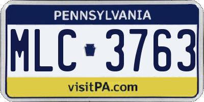 PA license plate MLC3763