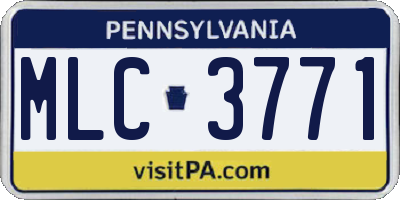 PA license plate MLC3771