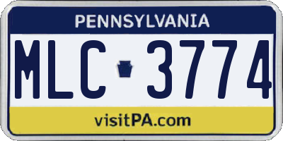 PA license plate MLC3774