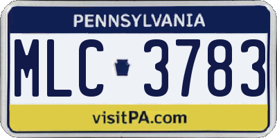 PA license plate MLC3783