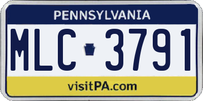 PA license plate MLC3791