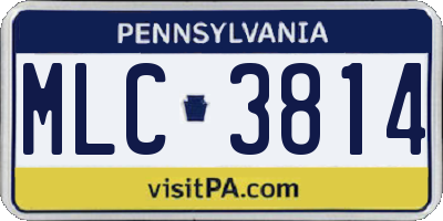 PA license plate MLC3814