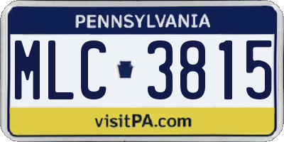 PA license plate MLC3815