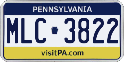 PA license plate MLC3822