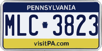 PA license plate MLC3823