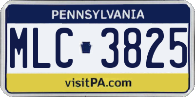 PA license plate MLC3825