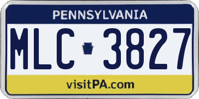 PA license plate MLC3827