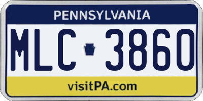 PA license plate MLC3860