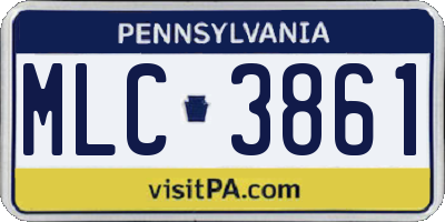 PA license plate MLC3861