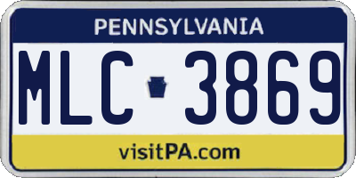 PA license plate MLC3869