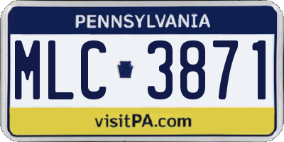 PA license plate MLC3871