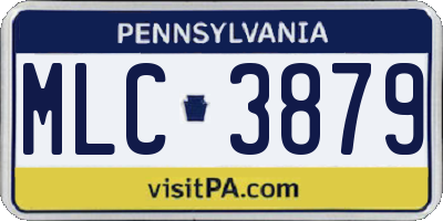 PA license plate MLC3879