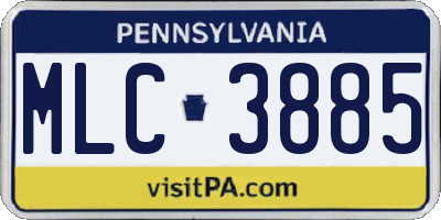 PA license plate MLC3885
