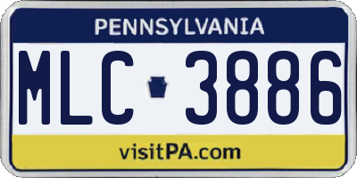 PA license plate MLC3886