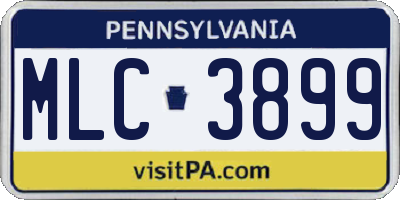 PA license plate MLC3899