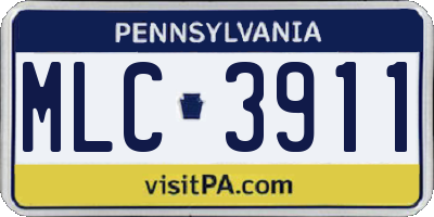 PA license plate MLC3911