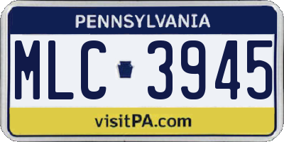 PA license plate MLC3945