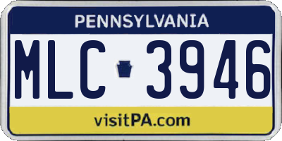 PA license plate MLC3946