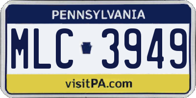 PA license plate MLC3949