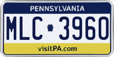 PA license plate MLC3960