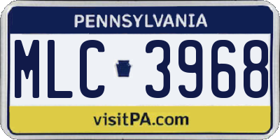 PA license plate MLC3968