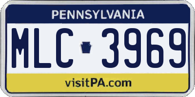 PA license plate MLC3969