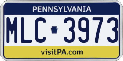 PA license plate MLC3973