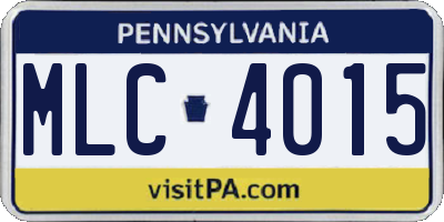 PA license plate MLC4015
