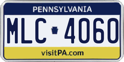 PA license plate MLC4060