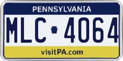 PA license plate MLC4064