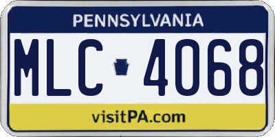 PA license plate MLC4068