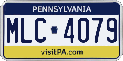 PA license plate MLC4079