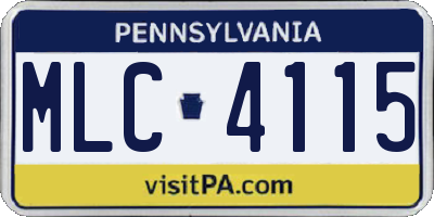 PA license plate MLC4115