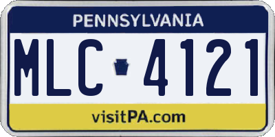 PA license plate MLC4121