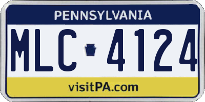 PA license plate MLC4124