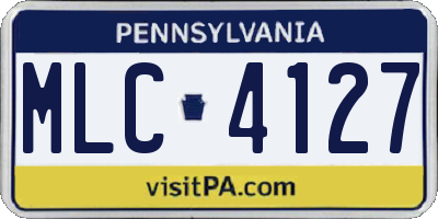 PA license plate MLC4127