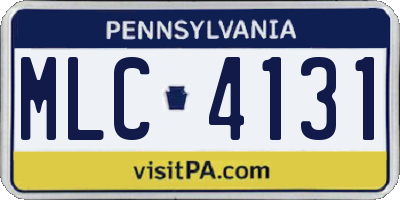 PA license plate MLC4131