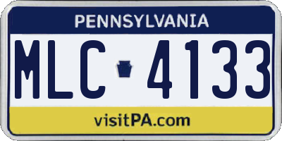 PA license plate MLC4133