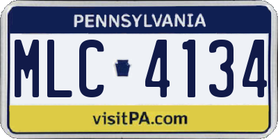 PA license plate MLC4134