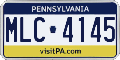 PA license plate MLC4145