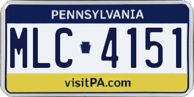 PA license plate MLC4151